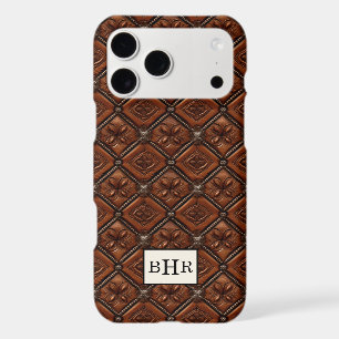 Brown Diamond Leather Monogrammed