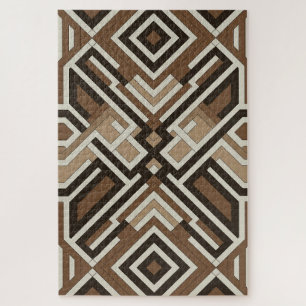 Brown Diamond Maze Modern Geometric Puzzle