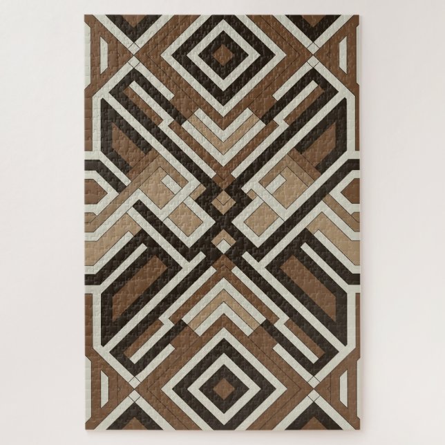 Brown Diamond Maze | Modern Geometric Puzzle (Vertical)