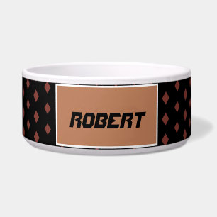 Brown diamonds on black pattern personalised