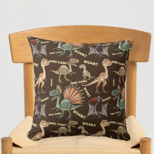 Brown dinosaur cushion - kids dinosaur pillow
