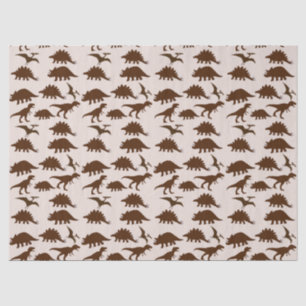 Brown Dinosaurs Tissue Paper