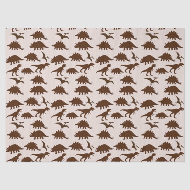 Brown Dinosaurs Tissue Paper (Front)