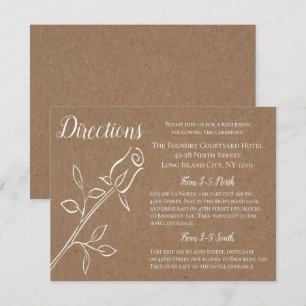 Brown Directions Rustic Rose Country Kraft Wedding Invitation