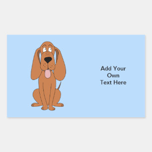 Brown Dog Cartoon. Hound. Rectangular Sticker