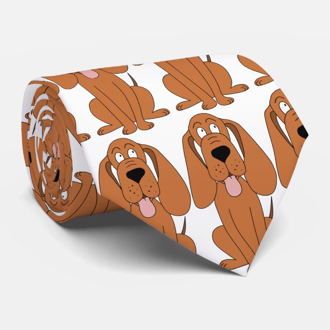 Brown Dog Cartoon. Hound. Tie (Rolled)