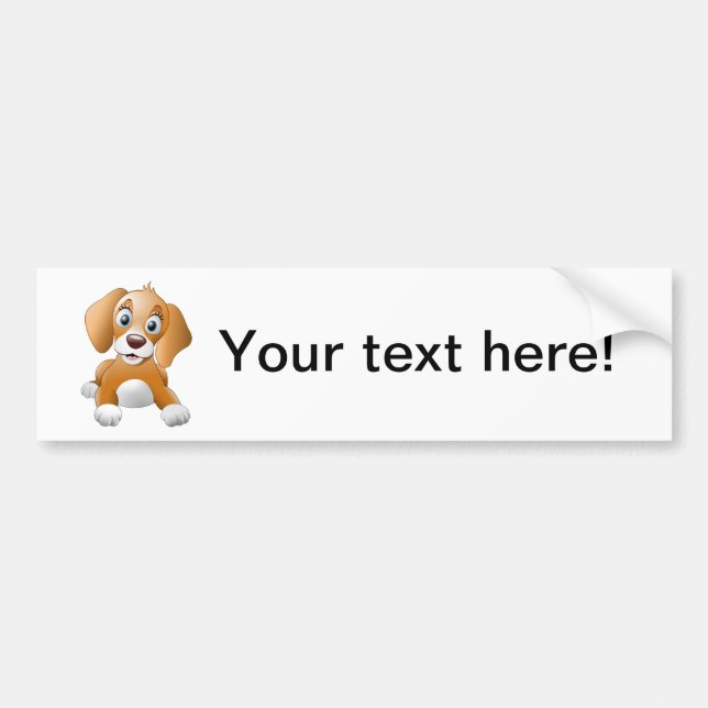 Brown dog clipart bumper sticker (Front)