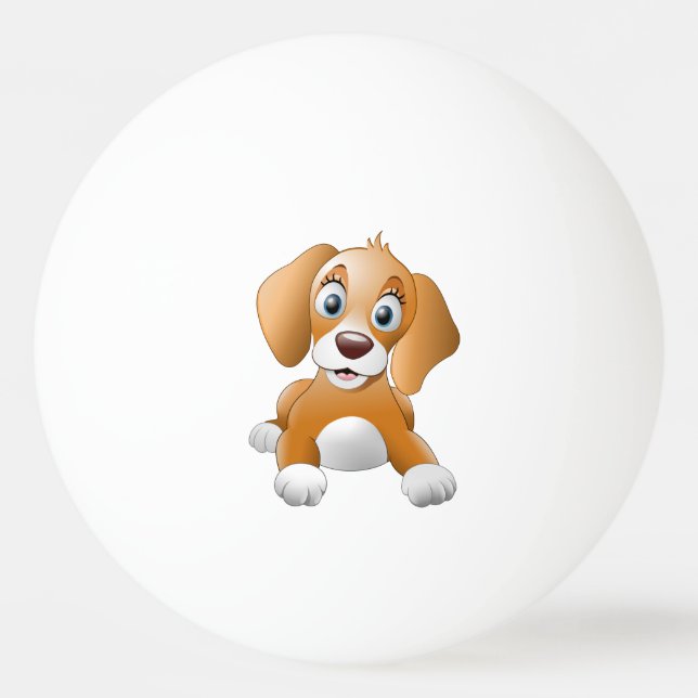 Brown dog clipart ping pong ball (Back)