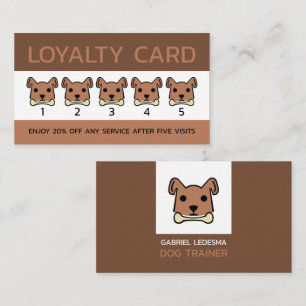 Brown Dog, Dog Trainer Business Loyalty Card