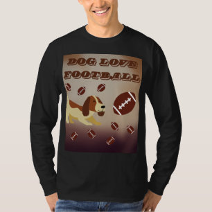 Brown Dog Funny Football Sport Art Illustration T-Shirt
