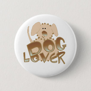 Brown Dog Lover 6 Cm Round Badge
