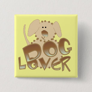 Brown Dog Lover Tshirts and Gifts 15 Cm Square Badge
