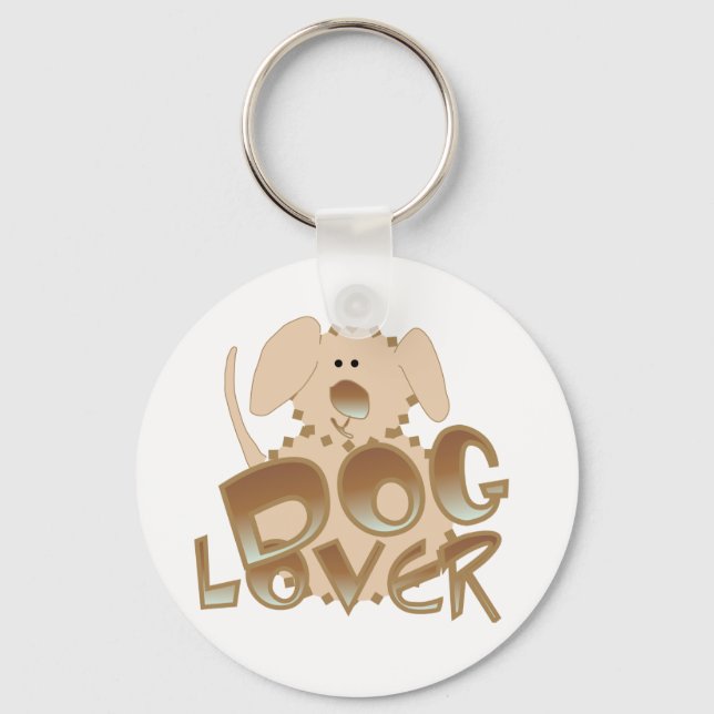 Brown Dog Lover Tshirts and Gifts Key Ring (Front)