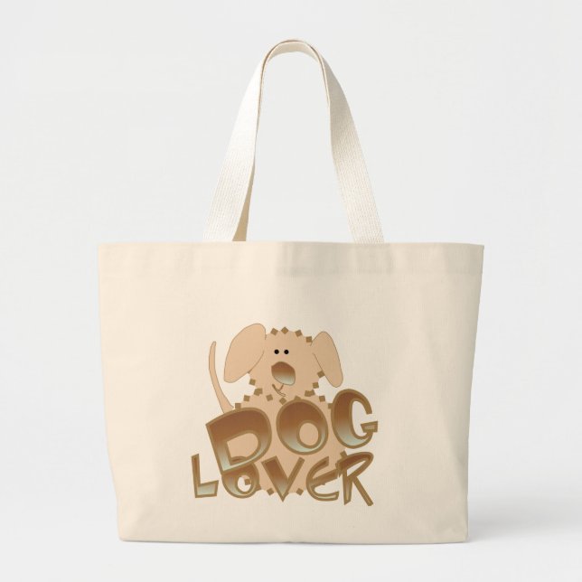 Brown Dog Lover Tshirts and Gifts Large Tote Bag (Front)