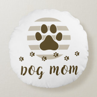 Brown Dog Mum Love Round Pillow