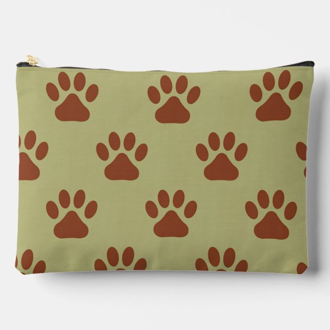 Brown dog paw accessory pouch (Front)