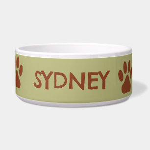 Brown dog paw custom name