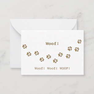 Brown Dog Paw Prints Pet Owner's Cute Personalised Card