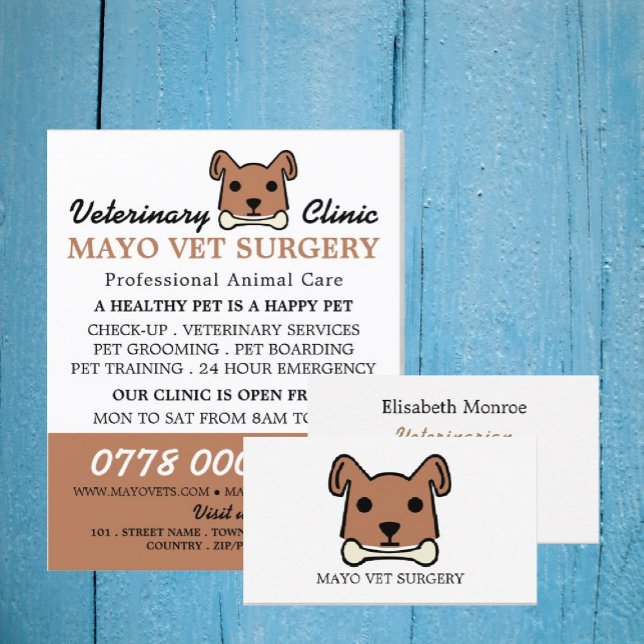 Brown Dog, Veterinarian, Veterinary Service Business Card (Creator Uploaded)