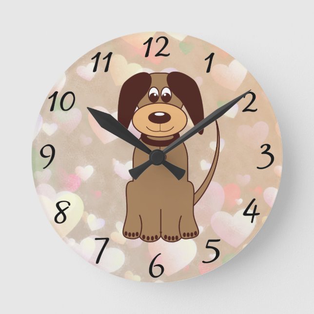 Brown Dog Wall Clock (Front)