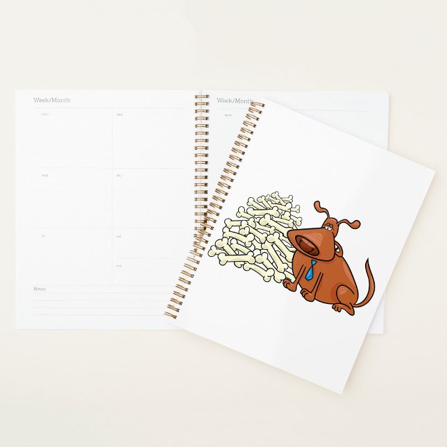 Brown Dog with Pile of Bones Cute Pet Planner (Creator Uploaded)
