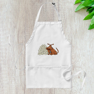 Brown Dog with Pile of Bones Cute Pet Standard Apron