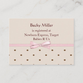 Brown Dots Baby Shower Registry Cards