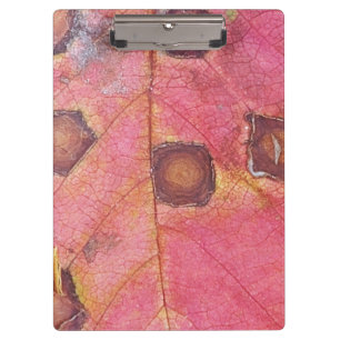 Brown Dotted Red Fall Leaf Clipboard