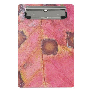 Brown Dotted Red Fall Leaf  Mini Clipboard