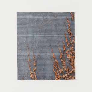 Brown dried leaves on water tapestry