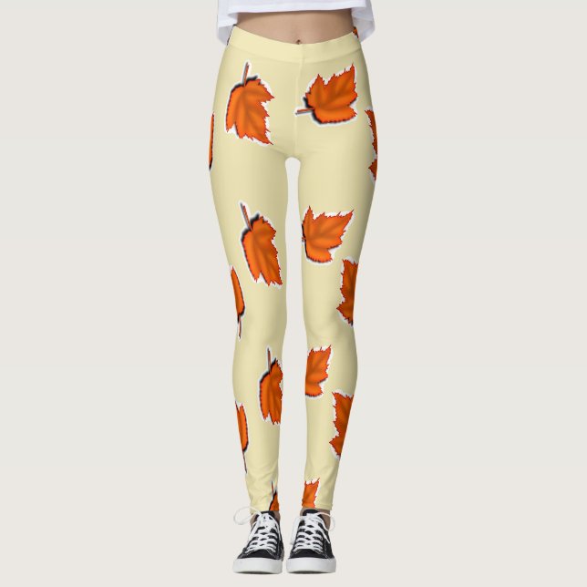 Brown dry leaves leggings (Front)