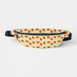 Brown dry leaves pattern bum bags