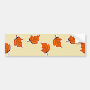 Brown dry leaves pattern bumper sticker