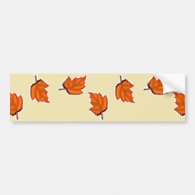 Brown dry leaves pattern bumper sticker (Front)