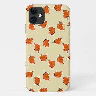 Brown dry leaves pattern iPhone 11 case