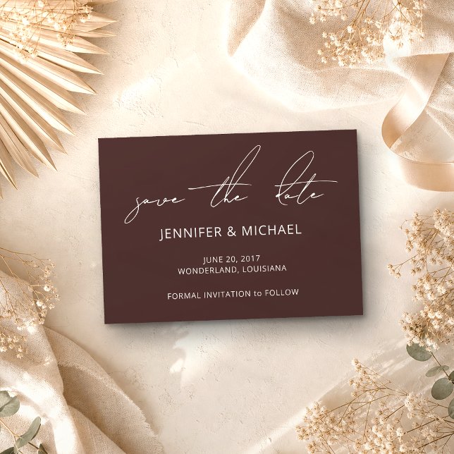 Brown Dust Wedding Custom Photo Calligraphy Save The Date (Creator Uploaded)