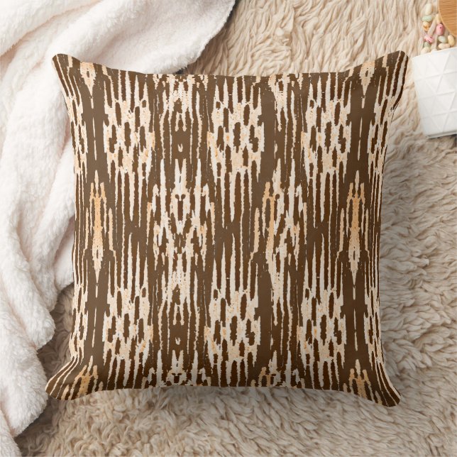 Brown earth ikat pattern cushion (Blanket)