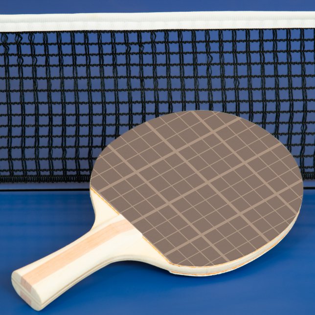 Brown Earth Tone Windowpane Check  Ping Pong Paddle (Insitu)