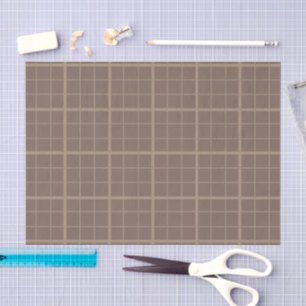 Brown Earth Tone Windowpane Check Tissue Paper