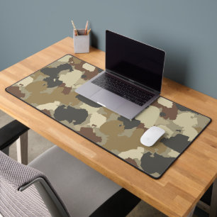 Brown Earth Tones Military Camouflage Desk Mat