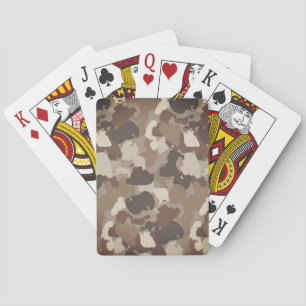 Brown Earth Tones Military Camouflage Playing Cards