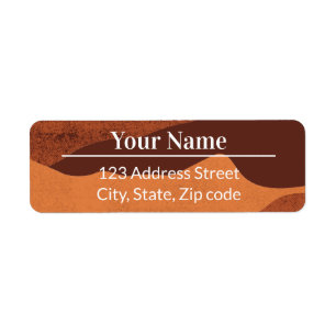 Brown Earthy Boho Abstract Name Mailing Address Return Address Label