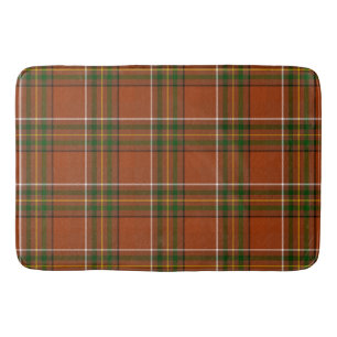 Brown Earthy Plaid Tartan Bath Mat