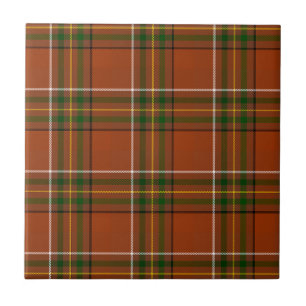 Brown Earthy Plaid Tartan  Ceramic Tile