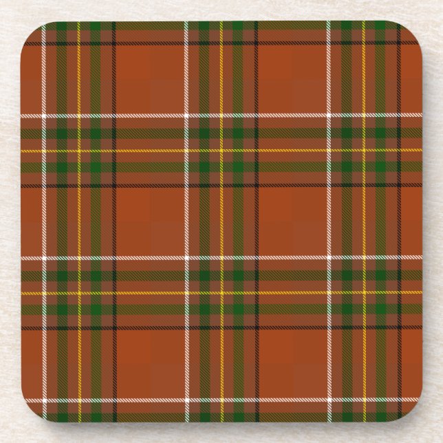 Brown Earthy Plaid Tartan  Coaster (Front)