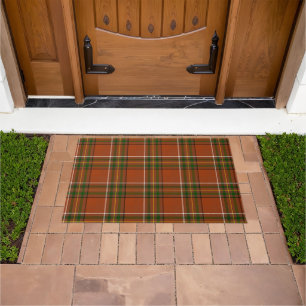 Brown Earthy Plaid Tartan  Doormat