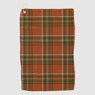 Brown Earthy Plaid Tartan  Golf Towel