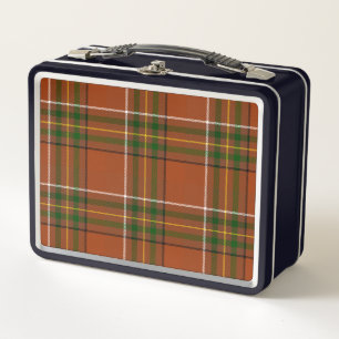 Brown Earthy Plaid Tartan  Metal Lunch Box