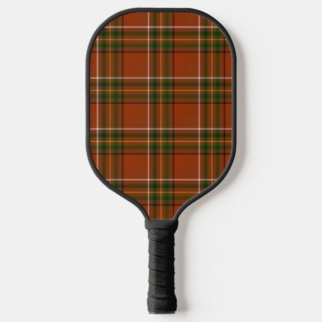Brown Earthy Plaid Tartan  Pickleball Paddle (Front)