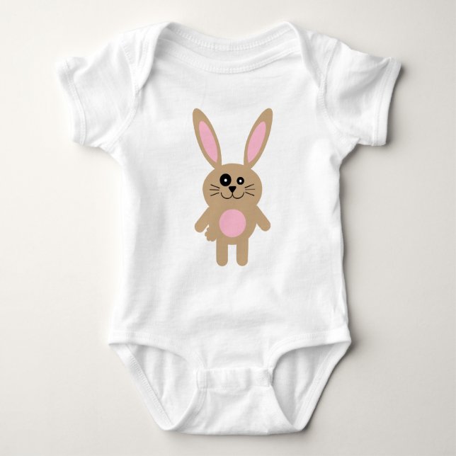 Brown Easter Bunny Baby Bodysuit (Front)
